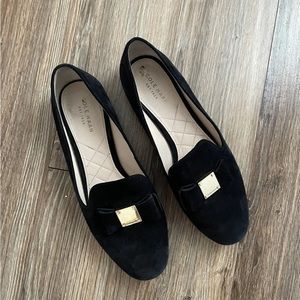 COLE HAAN Womens Tali Bow  Black Velvet Loafer Career Work 8.5 B